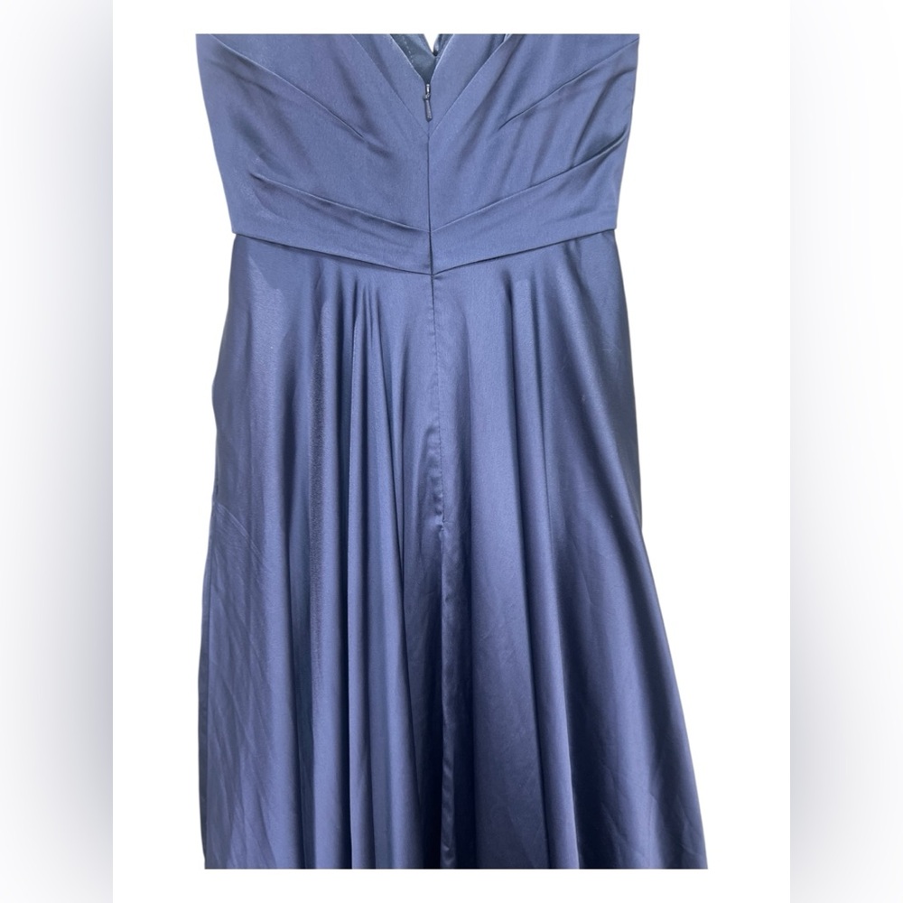 LA FEMME Strapless Slit Satin Ballgown - Picture 9 of 15